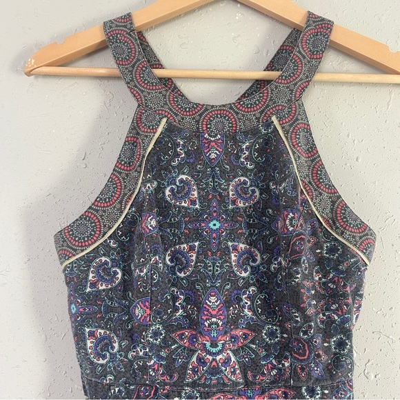 American Eagle Outfitters Blue Pink Paisley Halter Mini Dress Y2K Summer Western - Picture 3 of 7